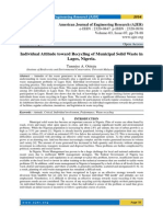 Individual Attitude Toward Recycling of Municipal Solid Waste in Lagos, Nigeria