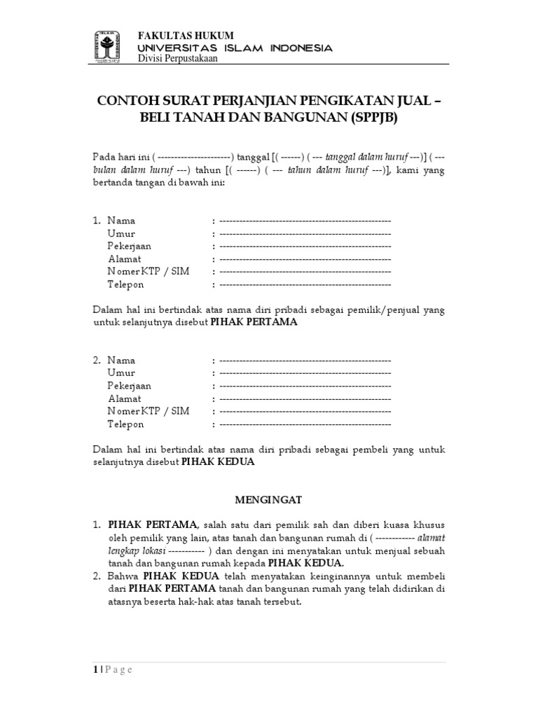PPJB Contoh | PDF