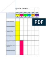 Cronograma de Actividades El Maravilloso Mundo de Los Animales