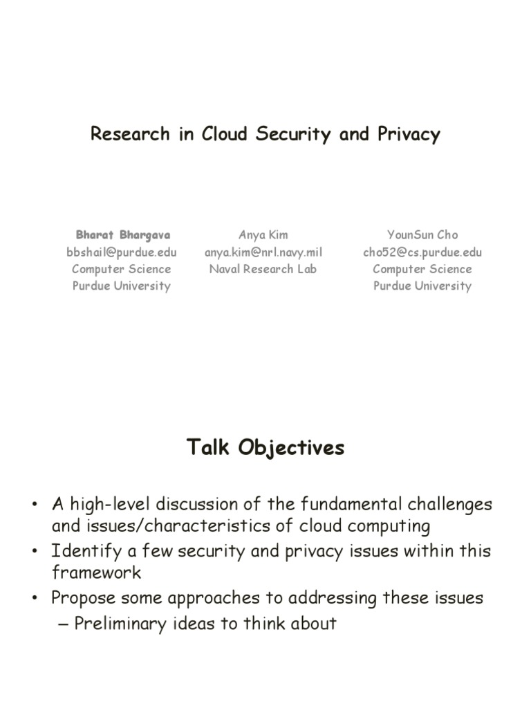 Research in Cloud Security and Privacy | PDF | Business | Technology ...