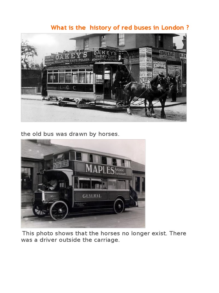 What Is The History of Red Buses in London ?: The Old Bus Was Drawn by ...