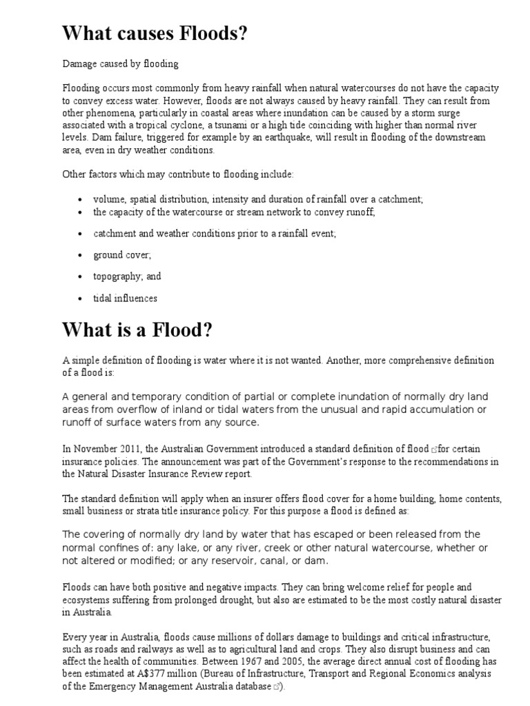 What Causes Floods Pdf Drought Flood