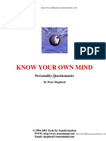 Know Your Own Mind: Personality Questionnaire