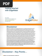 Getting Started With Edgerater: Chris White Founder and Ceo, Edgerater LLC December 2013