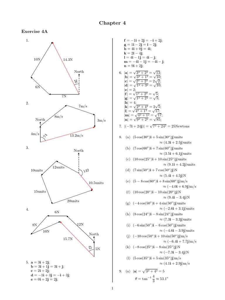 Vector Operations and Calculations | PDF | Trigonometric Functions ...