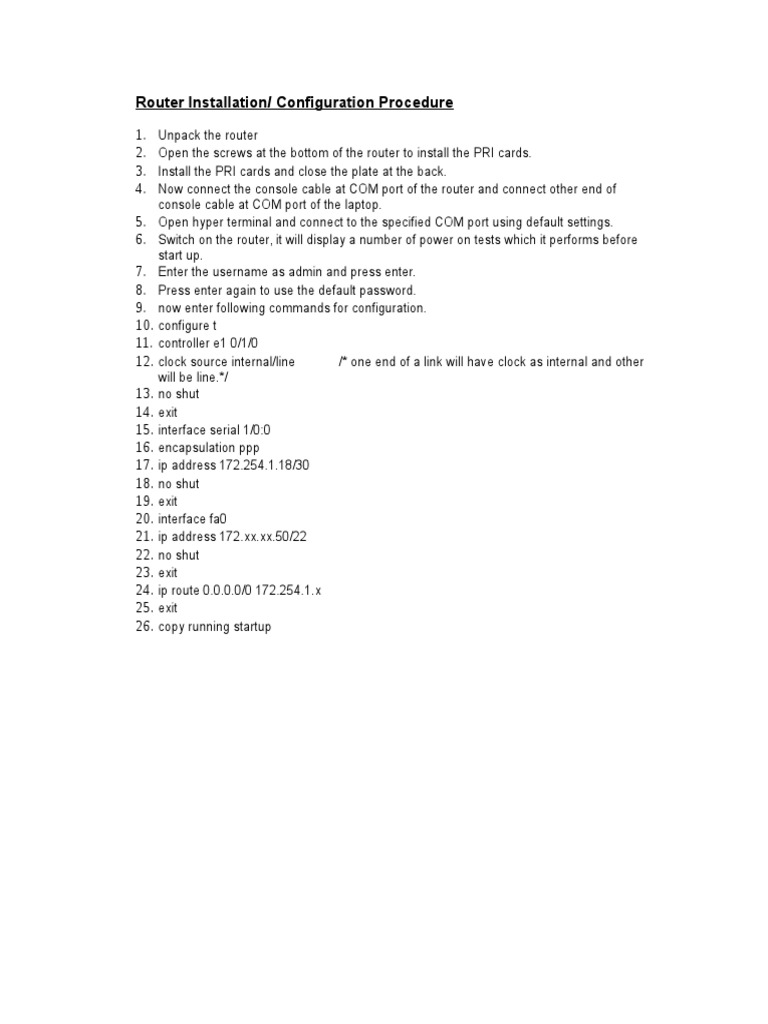Router Installation and Configuration Guide | PDF