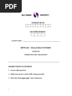 Malaysia Studies MCQ