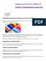 Sistemas de Metacrilato para Tiendas. Espositores, Urnas, Vitrinas PDF