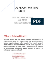 Technical Report Writing Guide: Wan Sulaiman Bin Wan Mohamad Fyp 2 Coordinator