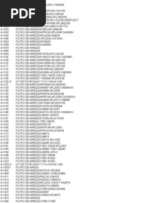 Catálogo de Filtros de Aire y Kits | PDF | Toyota | Ingeniería de
