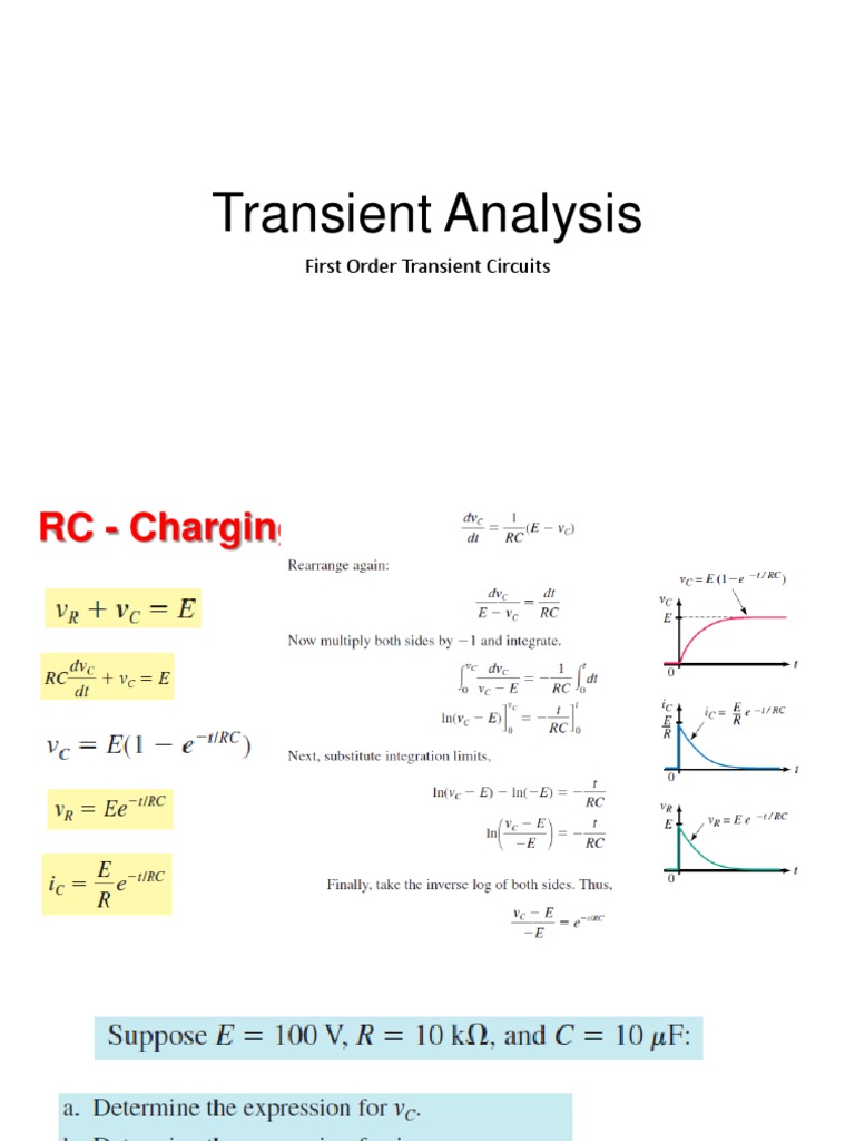 Transient Analysis: First Order Transient Circuits | PDF | Science ...