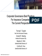 Corporate Governance Best Practices For Insurance Companies: The Current Perspective