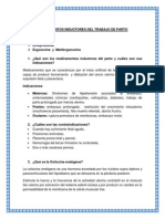 Medicamentos inductores del trabajo de parto: oxitocina, misoprostol, dinoprostona, ergonovina y metilergonovina