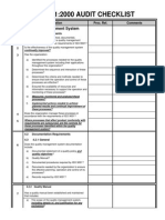 ISO9001 2000 Checklist