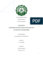 GDP Growth: A Regression Analysis On The Factors Affecting GDP Growth in The Philippines