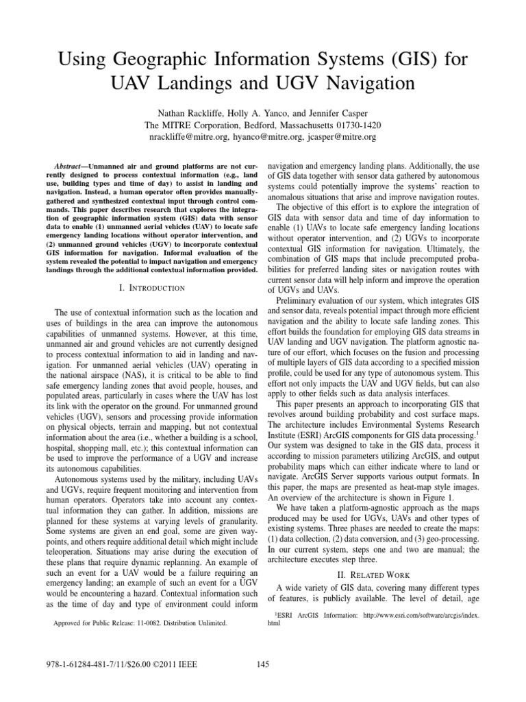 Using Geographic Information Systems (GIS) For UAV Landings and UGV ...
