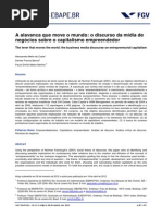 Alavanca Que Move o Mundo- o Discurso Da Mídia de Negócios - Empreendedor