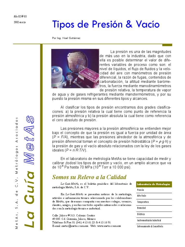 La Guia MetAs 02 03 Tipos Presion - Desbloqueado | PDF | Presión ...