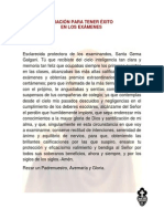 Oración para Tener Éxito en Los Examenes Santa Gema