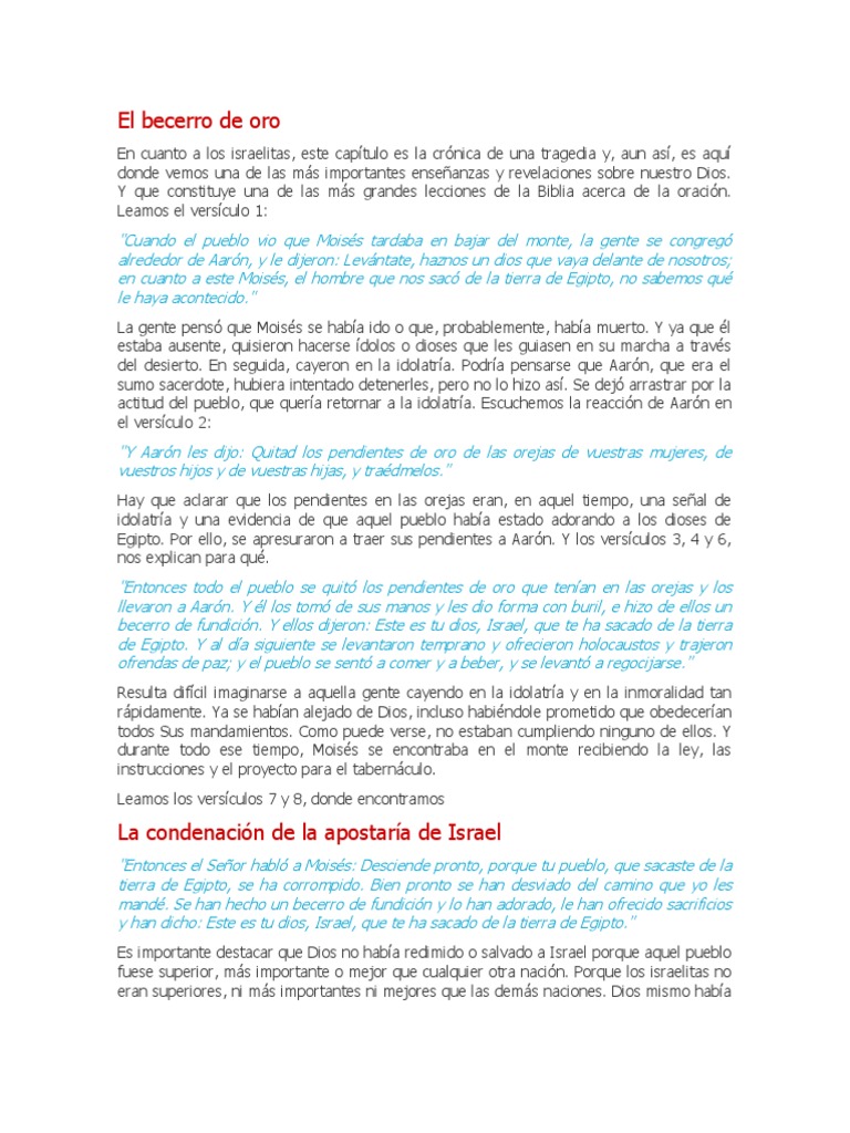 El Becerro De Oro Pdf Moisés Biblia Hebrea