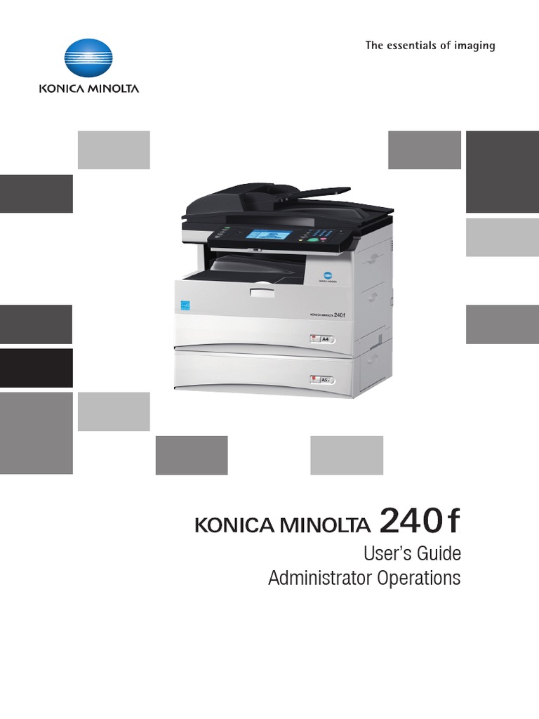 Konica Minolta 240f Ug Administrator Operations en 1-1-0 | Image Scanner |  Login