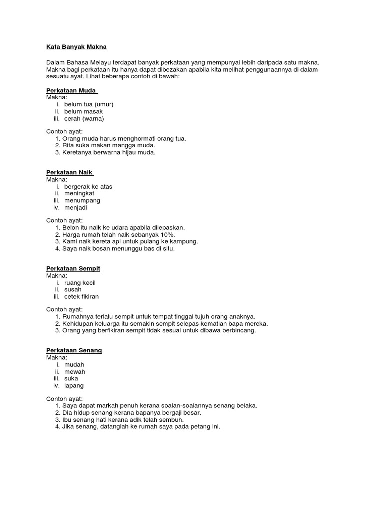 Kata Banyak Makna Pdf