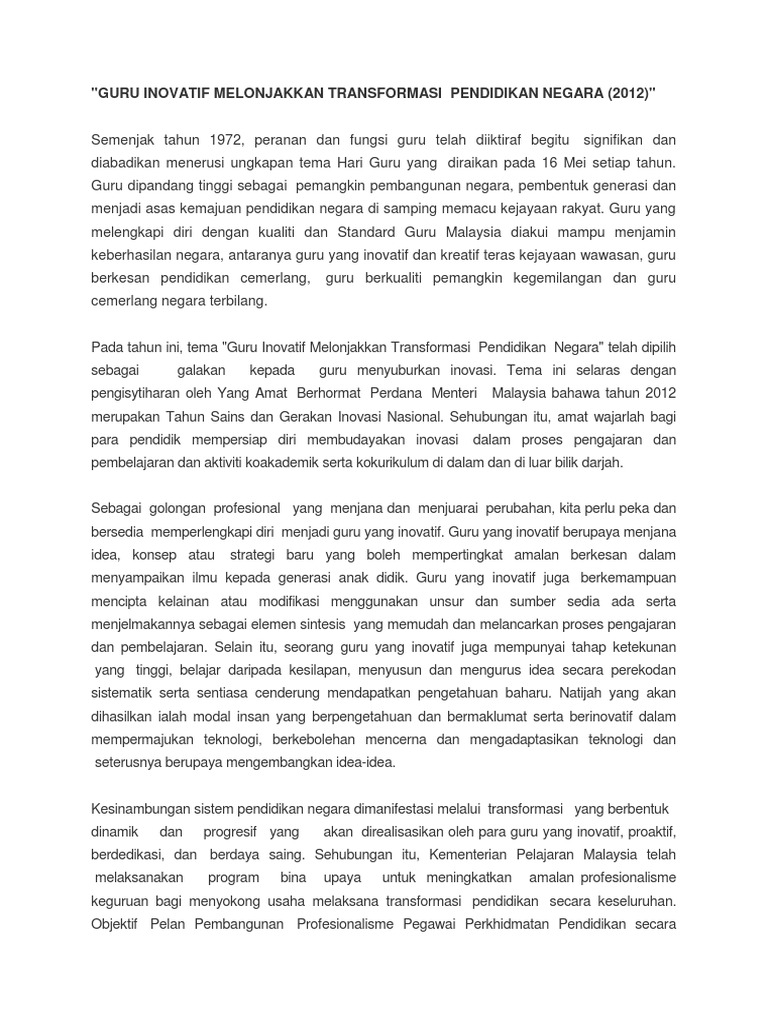 Guru Inovatif Melonjakkan Transformasi Pdf