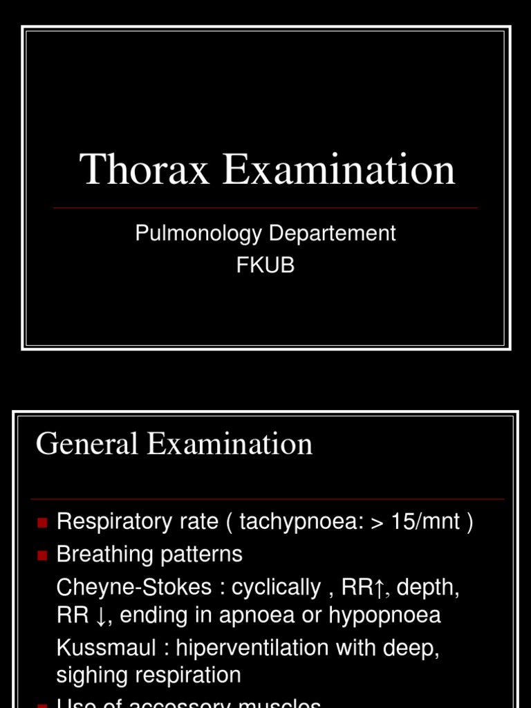 Thorax Examination Techniques | PDF | Thorax | Respiratory Tract