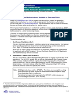 Flight Crew Licensing Procedures 5. Recognising Overseas Qualifications 5.1 Types of Authorisations Available To Overseas Pilots