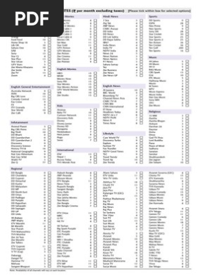 Cable Channel List With Price Pdf