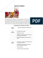 Language Development Chart 0-8 Yrs