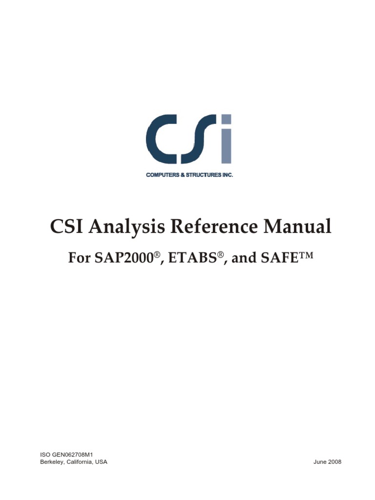 CSI Analysis Reference PDF