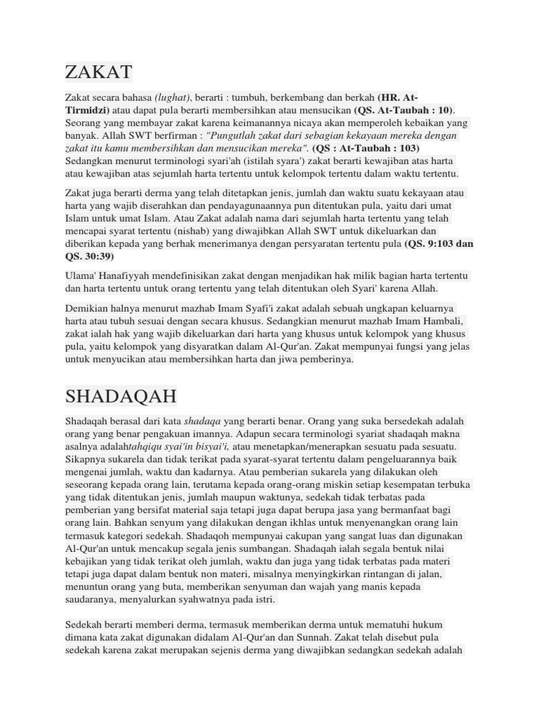 Zakat Infaq Shadaqah Wakaf