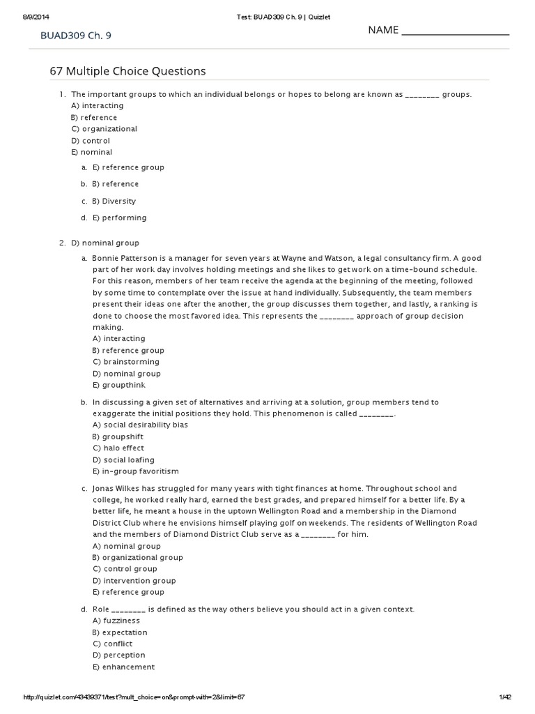 Test Buad309 Ch Pdf Ch9 Deviance Sociology Norm Social