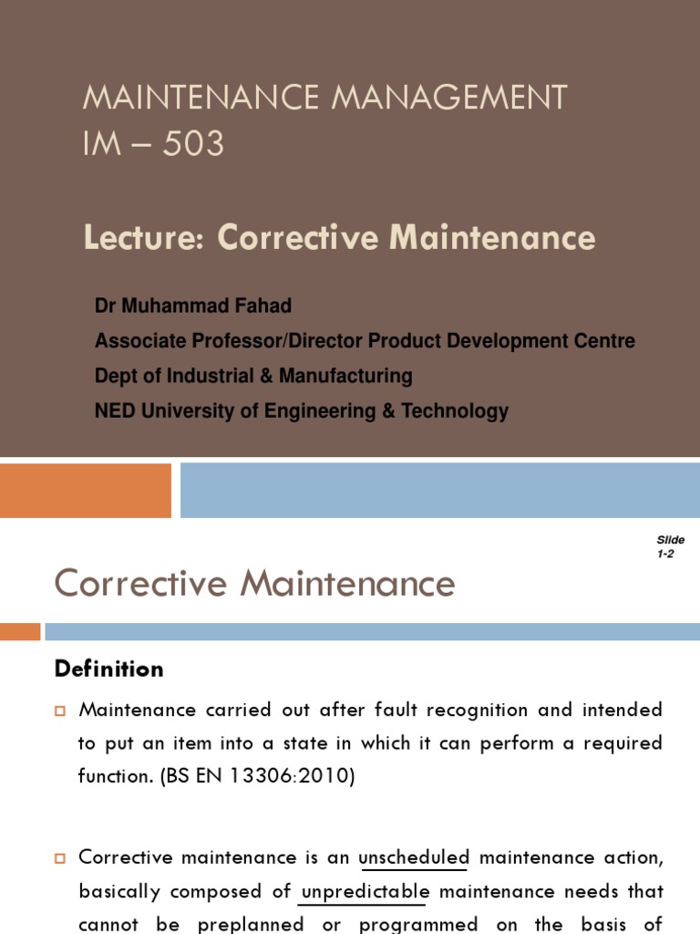Overview of Corrective Maintenance | PDF | Systems Theory | Systems ...