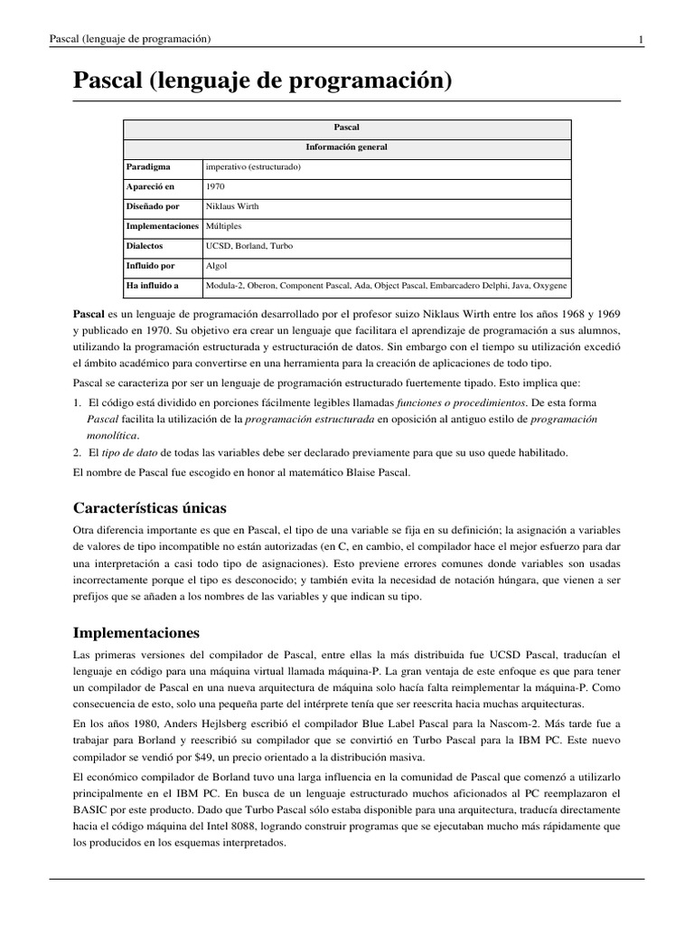 Introducción al Lenguaje Pascal | PDF | Ingeniería de Sistemas ...