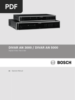 Divar 5000 Series Operation Manual Pdf Ac Power Plugs And Sockets Security Alarm