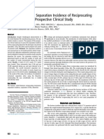 Separation Incidence of Reciprocating