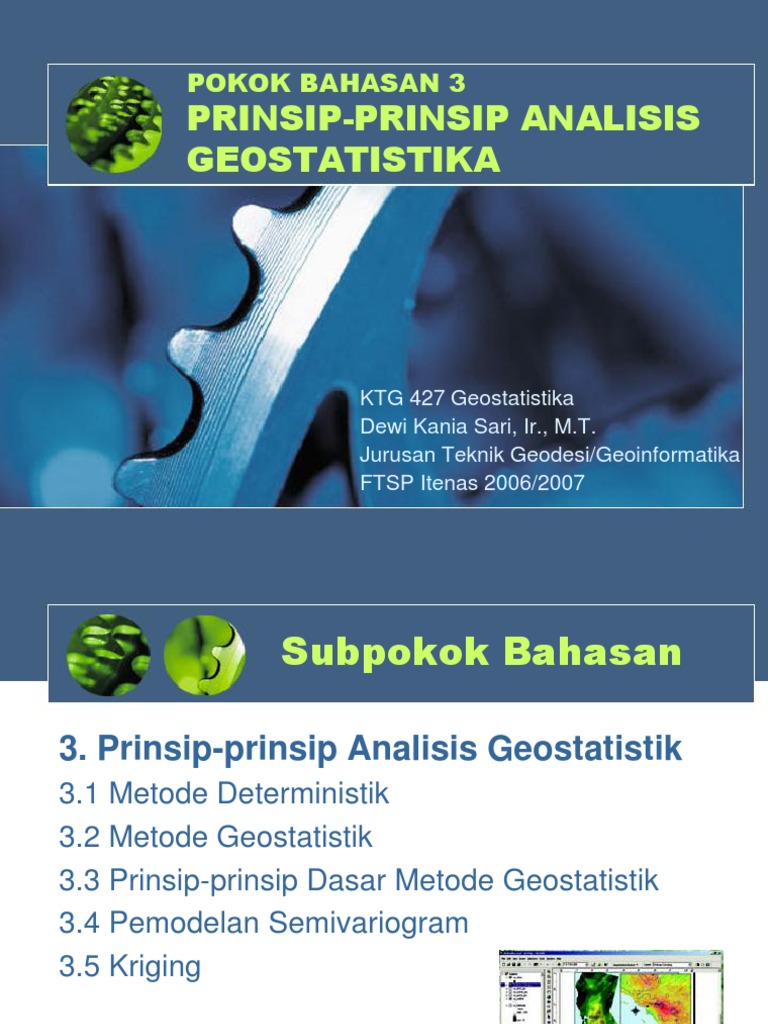 KTG 427 Geostatistik PB 3 Prinsip Analisis Geostatistik | PDF