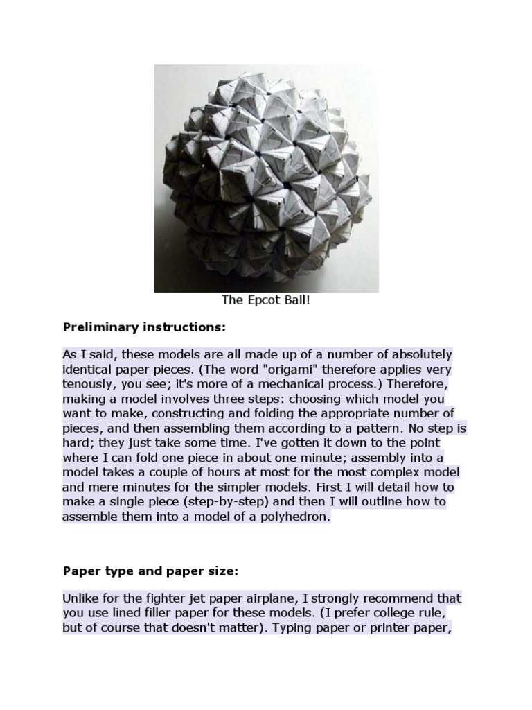 Epcot Ball Model Construction Guide | PDF | Polytopes | Geometric Shapes