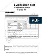 Admission Test - Class 11-P2