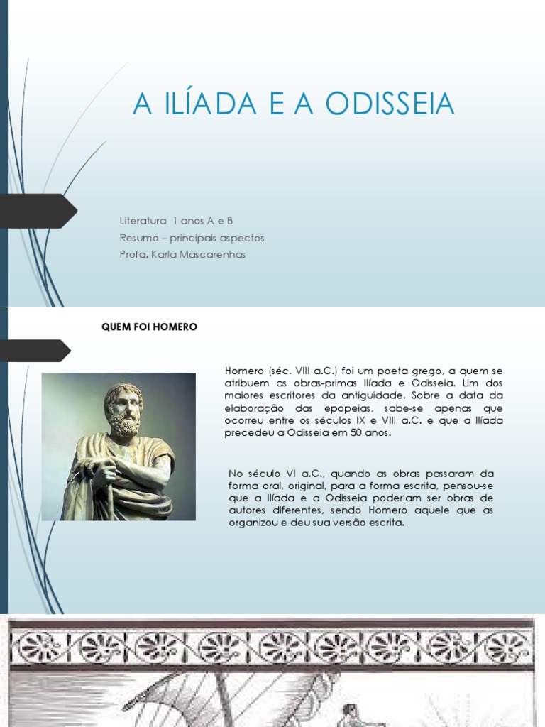 Resumo da Ilíada e Odisseia de Homero | PDF | Ilíada | Aquiles