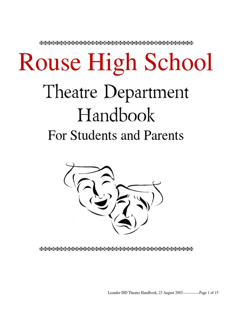 Rhs Theatre 14-15 Handbook | PDF | Audition | Homework