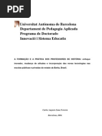 A Formação e a Pratica Dos Professores de História - Carlos Augusto Ferreira - Tese