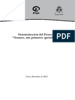 Sistematización Del Proyecto Ternura, Mis Primeros Aprendizajes.