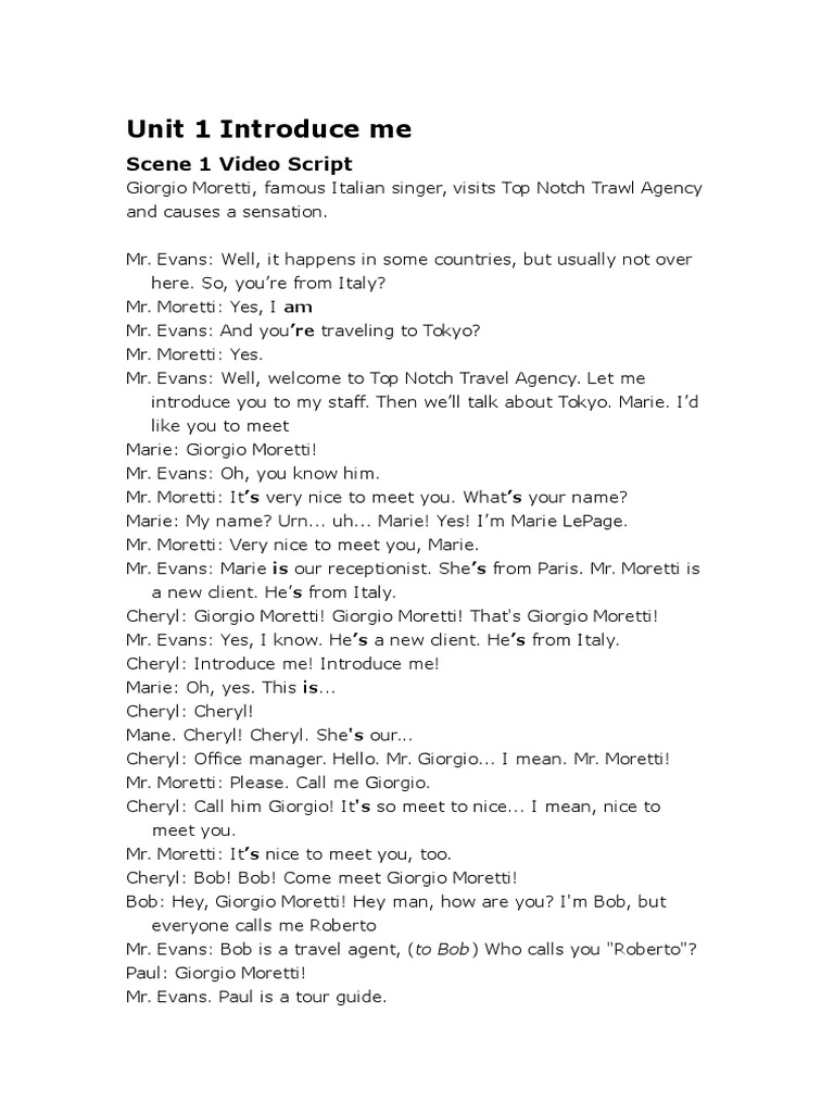 TopNotch One Script 01 PDF