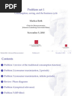 Problem Set 1: Consumption, Saving, and The Business Cycle