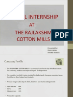 Apparel Internship: The Rajlakshmi Cotton Mills