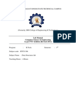 Shaheed Bhagat Singh State Technical Campus: Lab Manual Computer Science & Engineering As Per PTU Syllabus (Revised 2012)