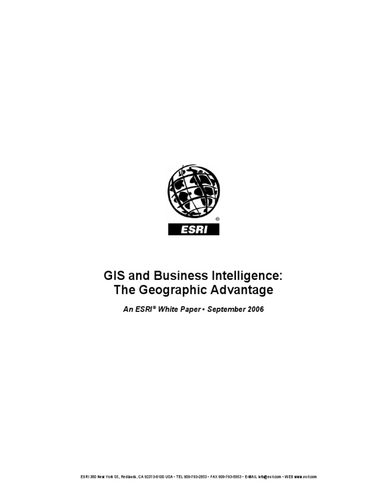 Gis and Business Intelligence | PDF | Esri | Geographic Information System